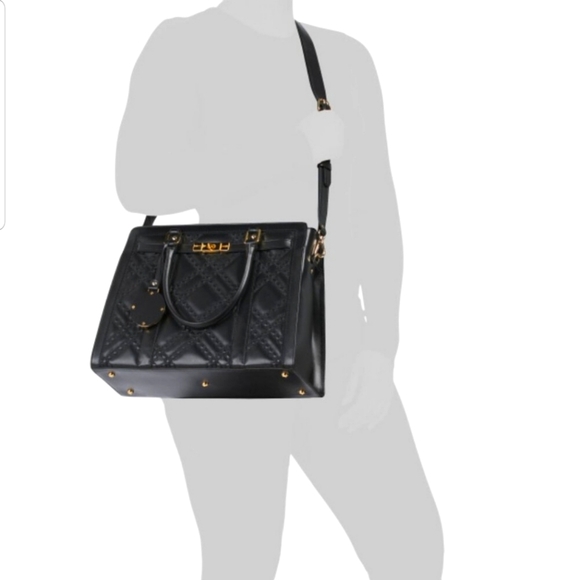 SOLD! NWT VALENTINO ORLANDI Black Leather Quilted Front Satchel Crossbody bag - Picture 7 of 15